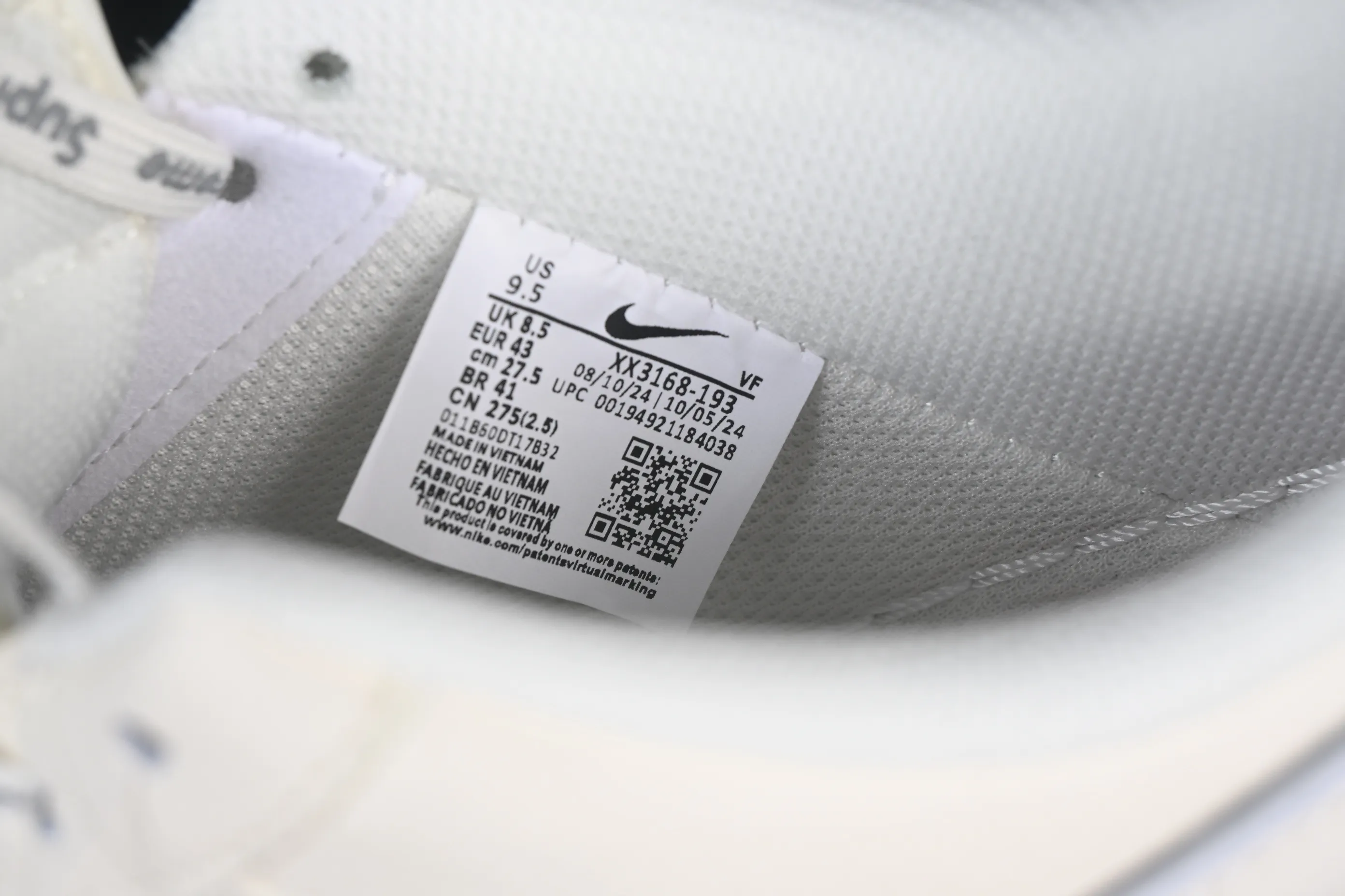 All categories Nk Air Force 1 Air Force series Nk Air Force 1 Low Air Force low-top Nike Air Force 1'07 Low Supreme co-branded beige crystal bottom Air Force 1 low-top casual sneakers XX3168-193